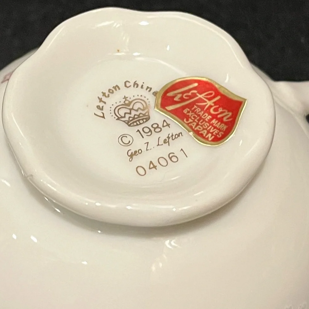 Vintage 1984 Lefton 50th Anniversary Teacup and Saucer Made in Japan